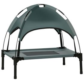 Elevated Dog Bed with Removable Canopy, Outdoor Dog Cot with UV Protection Canopy Shade, 24 inch Pet Bed for Camping, Gray (Option: Grey-560x100x130 mm)